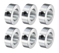 sourcing map Juego de 6 collares de tornillo de 1-3/16 pulgadas de diámetro, collares de eje de acero al carbono chapados en zinc, diámetro exterior de 2 pulgadas, abrazadera de cuello de eje de