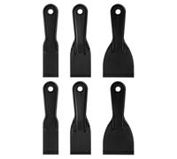 sourcing map Juego de 6 raspadores de masilla de plástico flexible de 1.5 pulgadas, 2 pulgadas, 3 pulgadas, juego de herramientas desechables para esparcir pintura, reparación de parches, color negro