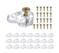 sourcing map Juego de 60 Clips de Retención de Vidrio Clips de Plástico de 20 mm para Gabinete de Vidrio Con Tornillos para Fijar Puertas de Gabinetes 3 mm Grosor Espejo Transparente