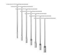 sourcing map Juego de 7 llaves de vaso con mango en T, llave de vaso métrica de acero de 6 puntos (6/8/10/11/12/13/14 mm) con largo alcance para reparación de motocicletas, bicicletas, automóviles