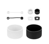 sourcing map Juego de 8 accesorios de silicona para vaso Stanley de 30/40 onzas, incluye 2 tapas para popote, 2 tapones a prueba de fugas, 2 tapones redondos a prueba de fugas, 2 botas de taza, negro