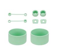 sourcing map Juego de 8 accesorios de silicona para vaso Stanley de 30/40 onzas, incluye 2 tapas para popote, 2 tapones a prueba de fugas, 2 tapones redondos a prueba de fugas, 2 botas de taza, verde