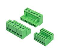 sourcing map Juego de 8 conectores de bloque de terminales de tornillo de montaje en PCB de 5 mm de paso de 0.2 pulgadas, macho y hembra, verde