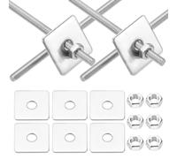 sourcing map Juego de 8 varillas totalmente roscadas M3 x 75 mm, varillas roscadas de acero inoxidable 304, roscas de mano derecha con tuerca cuadrada para tornillo de fijación de anclaje estructural