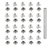 sourcing map Juego de 80 remaches de cristal de 8 mm con diamantes de imitación rápidos de metal de doble tapa con herramienta de instalación para ropa, cuero, manualidades, decoración, bricolaje