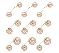 sourcing map Juego de 9 broches de perlas, broches de seguridad para mujer, broches decorativos de perlas para pantalones, faldas, chales, suéteres, vestidos, accesorios, champán