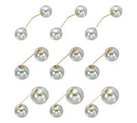 sourcing map Juego de 9 broches de perlas, pasadores de seguridad para mujer, broches decorativos de perlas para pantalones, faldas, chales, suéteres, vestidos, accesorios de ropa, color gris