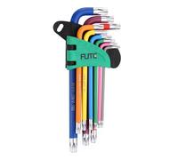 sourcing map Juego de 9 llaves hexagonales de cabeza Torx T10/T15/T20/T25/T27/T30/T40/T45/T50 CR-V de acero en forma de L de brazo extralargo, herramienta de reparación para reparación del hogar