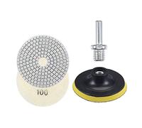 sourcing map Juego de almohadillas de pulido húmedo de diamante de grano 100 de 4 pulgadas, para amoladora o pulidora de mármol, con gancho M14 y barra de conexión
