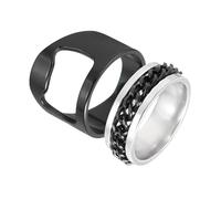 sourcing map Juego de anillos abrebotellas, anillo giratorio de acero de titanio, abridor de tapas de botellas, herramienta creativa de apertura de cerveza para hombres y mujeres, suministros de