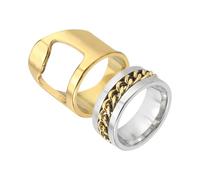 sourcing map Juego de anillos abrebotellas, anillo giratorio de acero de titanio, abridor de tapas de botellas, herramienta creativa de apertura de cerveza para hombres y mujeres, suministros de