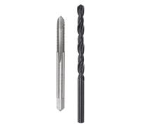 sourcing map Juego de brocas y roscas métricas, rosca M5 x 0,8 y broca helicoidal de óxido negro de 4,2 mm, kit de herramientas de reparación de roscado de flauta recta