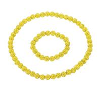sourcing map Juego de collar y pulsera de béisbol, collar de béisbol de 18 pulgadas, pulsera de 7.5 pulgadas, colección de hielo con purpurina, cuentas inspiradas en diamantes de imitación para