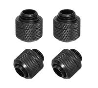 sourcing map Juego de conectores rápidos G1/4 de 20 x 22 mm para sistema de refrigeración por agua, color negro, 4 piezas