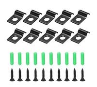 sourcing map Juego de correas de tubo de 1/8 pulgadas, clip de conducto de acero al carbono, 50 abrazaderas de correa de un solo agujero para fijación de cables de tubo (3 mm, negro)