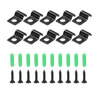 sourcing map Juego de correas de tubo de 3/16 pulgadas, clip de conducto de acero al carbono, 50 abrazaderas de correa de un solo agujero para fijación de cables de tubo (4 mm, negro)