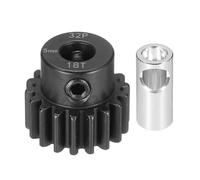 sourcing map Juego de engranajes de acero 32P con adaptador de engranajes 18T 5 mm eje motor engranajes para vehículos RC camión Drift Car Part, negro