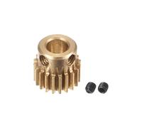 sourcing map Juego de engranajes de piñón, estante de motor de latón recto con paso, 0.5 Mod 20T 5 mm de diámetro exterior de 11 mm, tornillos de juego M3 incluidos