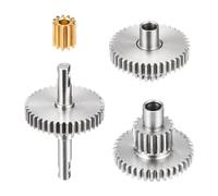 sourcing map Juego de engranajes de transmisión de acero inoxidable 16.6:1, piñón de alta velocidad con cuatro tamaños para TRX4M 1/18 RC Crawler Car, plateado