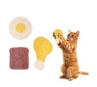 sourcing map Juego de hierba gatera resistente a las mordeduras, duradero e interesante, 3 tipos de dientes de gato masticables rellenos de hierba gatera (pan de huevo de baqueta, 3 piezas), diseñado