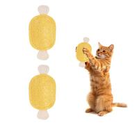 sourcing map Juego de hierba gatera resistente a las mordeduras, duradero e interesante, con forma de hueso de baqueta, dientes de gato rellenos de hierba gatera (amarillo y blanco), diseñado para