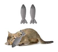 sourcing map Juego de hierba gatera resistente a las mordeduras, duradero e interesante, dientes de gato simulados, rellenos de hierba gatera (gris, 2 piezas), diseñado para dormitorio/balcón (21 x 5