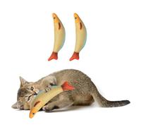 sourcing map Juego de hierba gatera resistente a las mordeduras, duradero e interesante, dientes de gato simulados, rellenos de hierba gatera (amarillo naranja, 2 piezas), diseñado para dormitorio