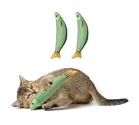 sourcing map Juego de hierba gatera resistente a las mordeduras, duradero e interesante, dientes de gato simulados, relleno de hierba gatera (verde amarillo, 2 piezas), diseñado para dormitorio/balcón