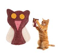 sourcing map Juego de hierba gatera resistente a las mordeduras, duradero e interesante, dientes de gato en forma de búho, relleno de hierba gatera (marrón, blanco y rojo, 2 piezas), diseñado para