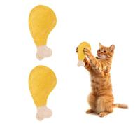 sourcing map Juego de hierba gatera resistente a las mordeduras, duradero e interesante, dientes de gato en forma de baqueta, rellenos de hierba gatera (amarillo y blanco), diseñado para dormitorio