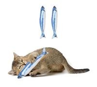 sourcing map Juego de hierba gatera resistente a las mordeduras, duradero e interesante, dientes de gato simulados para masticar jugando relleno de hierba gatera (azul blanco, 2 piezas), diseñado para