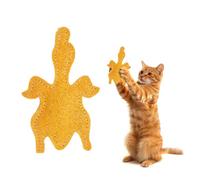 sourcing map Juego de hierba gatera resistente a las mordeduras, duradero e interesante, dientes de gato en forma de animal rellenos de hierba gatera (amarillo, 2 piezas), diseñado para dormitorio