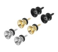 sourcing map Juego de pasadores de metal con hebilla de botón para correa de guitarra, dorado/plateado/negro con arandela de fieltro para bajo de guitarra, 1 juego