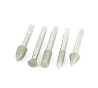 sourcing map Juego de puntas montadas de diamante con mango de 6 mm de diámetro de 60 mm de longitud, 5 piezas
