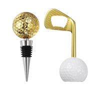 sourcing map Juego de tapón de vino y abridor de botellas de pelota de golf, tapones de aleación reutilizables para botellas de vino y abridor de cerveza para los amantes del golf, regalo para el