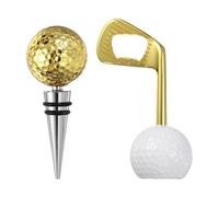 sourcing map Juego de tapón de vino y abridor de botellas de pelota de golf, tapones reutilizables de aleación para botellas de vino y abridor de cerveza para los amantes del golf, regalo para el