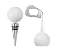 sourcing map Juego de tapones de vino y abrebotellas de pelota de golf, tapones de aleación reutilizables para botellas de vino y abridor de cerveza para los amantes del golf, regalo para el hogar