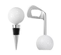 sourcing map Juego de tapones de vino y abrebotellas de pelota de golf, tapones de aleación reutilizables para botellas de vino y abridor de cerveza para los amantes del golf, regalo para el hogar