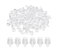 sourcing map Juego de tornillos autorroscantes y tuercas hexagonales de plástico transparente M3 x 8 mm, juego de 40 pernos Phillips de cabeza redonda para accesorios de máquina, transparente