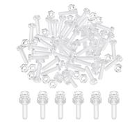 sourcing map Juego de tornillos autorroscantes y tuercas hexagonales de plástico transparente M4 x 16 mm, juego de 40 tornillos Phillips de cabeza redonda para accesorios de máquina, transparente