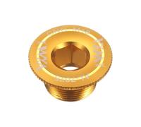 sourcing map Juego de tornillos de cubierta de manivela M18 de aleación de aluminio para bicicleta, tornillo de fijación de manivela para bicicleta de montaña, color amarillo