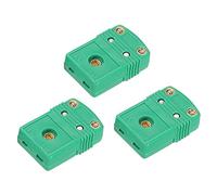 sourcing map K Tipo Termopar Cable Conectores Hembra Enchufe Adaptador Alta Temperatura 220°C (428°F) para Termopar Sensor Sonda Verde 3uds