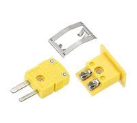 sourcing map K Tipo Termopar Cable Conectores Macho Enchufe con Panel Montaje Mini Zócalo 220°C (428°F) para Termopar Sensor