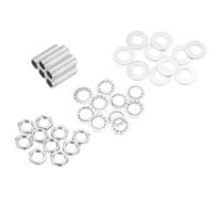 sourcing map Kit de 35 boquillas de tubo de lámpara de 1 pulgada con arandelas de tuercas hexagonales, M10 roscado fino, accesorios de reparación de tubos huecos, surtido para montaje de candelabros