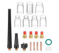 sourcing map Kit de 39 antorchas Tig para WP-9, WP-20, WP-25 con antorcha de soldadura TIG, conector de soporte de electrodo de tungsteno, boquilla de cerámica para equipos relacionados con soldadura
