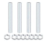 sourcing map Kit de 4 boquillas de tubo de lámpara de 3.9 pulgadas con tuercas de bloqueo, M14 x 1.5 pulgadas, tornillos de reparación de lámparas de tubo hueco roscado fino para lámparas de techo de