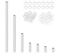 sourcing map Kit de 49 boquillas de tubo de lámpara de 7 tamaños con arandelas de tuercas hexagonales, 1/8IP roscado hueco de reparación de tubos surtidos para montaje de candelabros, lámpara de techo