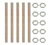 sourcing map Kit de 5 pezones de tubo de lámpara de 1/4IP de 9.1 pulgadas con tuercas de bloqueo, 1/4-18 todos los tubos huecos roscados para reparación de lámparas de techo de candelabro, montaje de