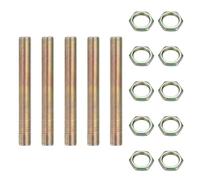 sourcing map Kit de 5 pezones de tubo de lámpara de 6,6 cm con tuercas de bloqueo, 1/4-18 todos los tubos huecos roscados para reparación de lámparas de techo de candelabro, montaje de bricolaje, zinc