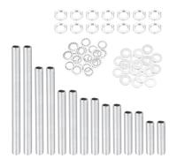 sourcing map Kit de 56 boquillas de tubo de lámpara de 7 tamaños con arandelas de tuercas hexagonales, 1/8IP roscados de 1/8IP, surtido de sujetadores para montaje de lámparas de techo, candelabro